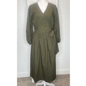 Ren London Olive Green Wrap Dress Size XS